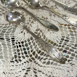 Чайные ложки "Пламя" Кольчугинский завод. Мнц с серебрением. Винтаж, СССР. Цена 6шт. Картинка 5